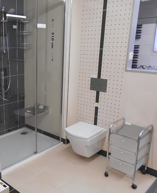 Multi Element Chrome wózek na kółkach z trzema wyjmowanymi plastikowymi szufladami do łazienki