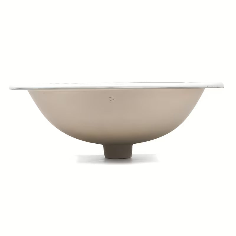 Biała ceramiczna umywalka wpuszczana w blat Multi Eur z otworem pro na baterię pośrodku, 55 x 47,5 cm.