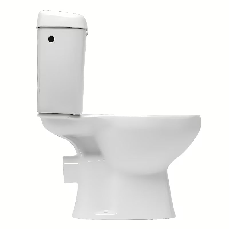 Biała KOMPAKT wc Multi Eur w klasycznym stylu, z odpływem poziomym i mechanizmem DualFlush