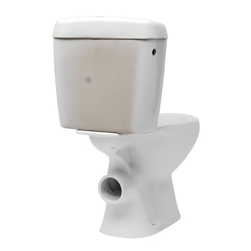 Biała KOMPAKT wc Multi Eur w klasycznym stylu, z odpływem poziomym i mechanizmem DualFlush