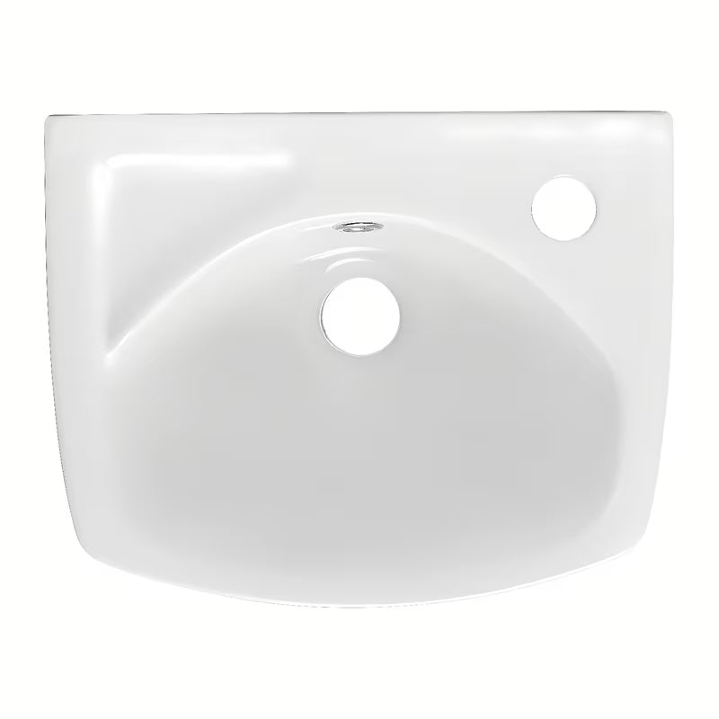 Biała ceramiczna mała umywalka Multi 35x28 cm z otworem na pro baterię po prawej stronie
