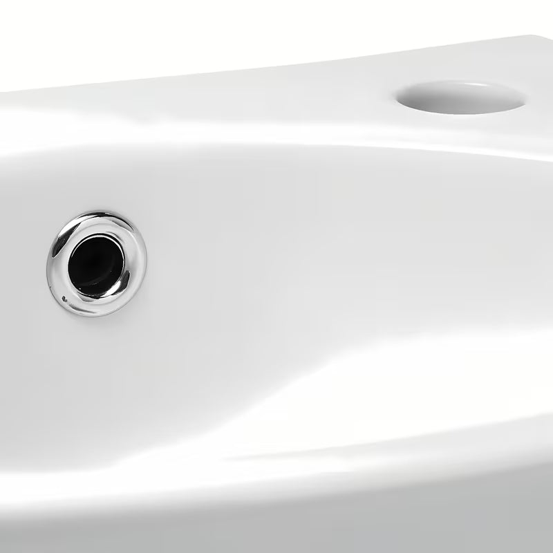Biała ceramiczna mała umywalka Multi 35x28 cm z otworem na pro baterię po prawej stronie