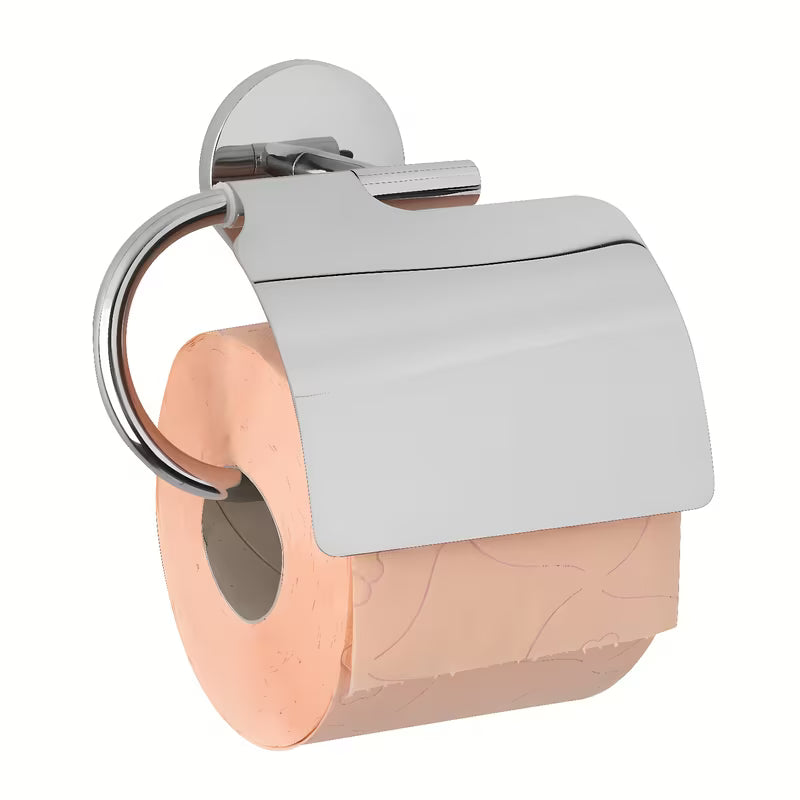Chromowany uchwyt na papier toaletowy z pokrywą Multi Simple o prostym, ponadczasowym wzornictwie.