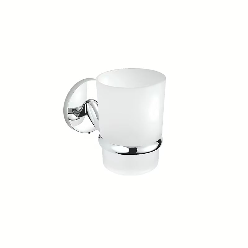 Łazienkowa szklanka Multi Simple w chromowanym uchwycie z matowym szkłem