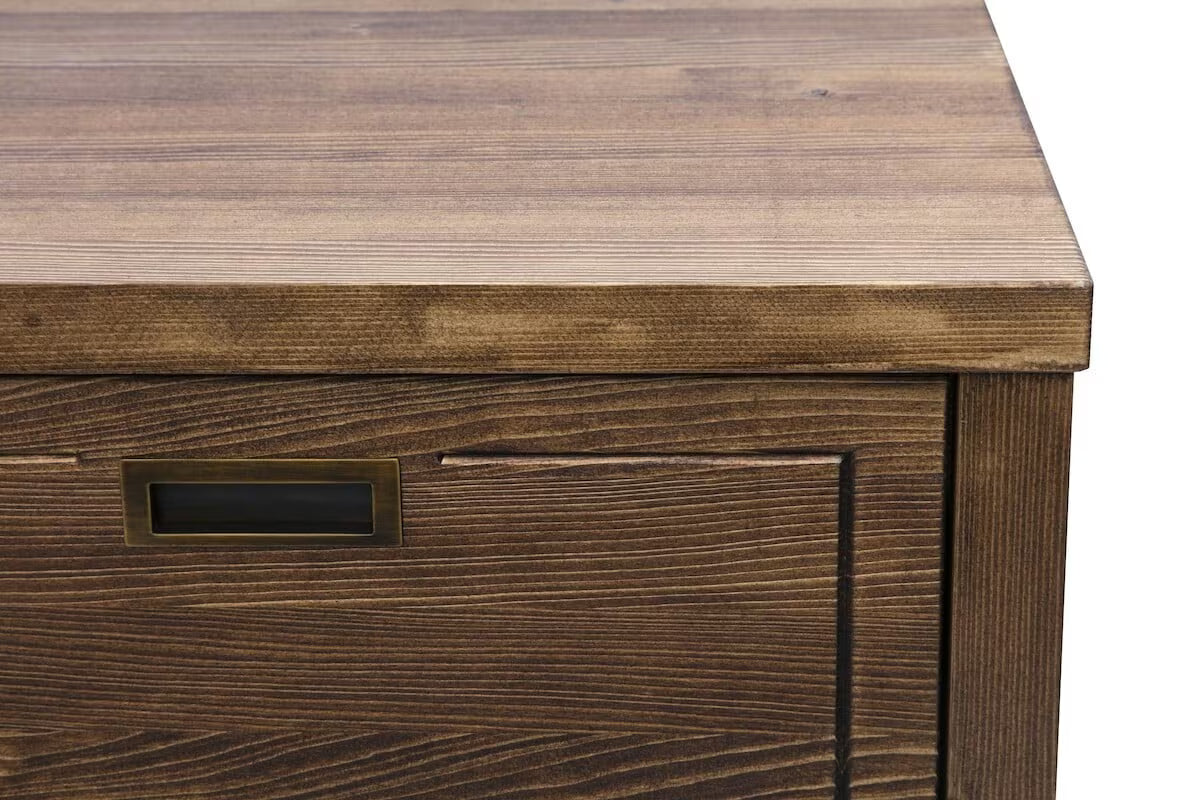 Naturel Country wysoka szafka łazienkowa z litego drewna w odcieniu palisander