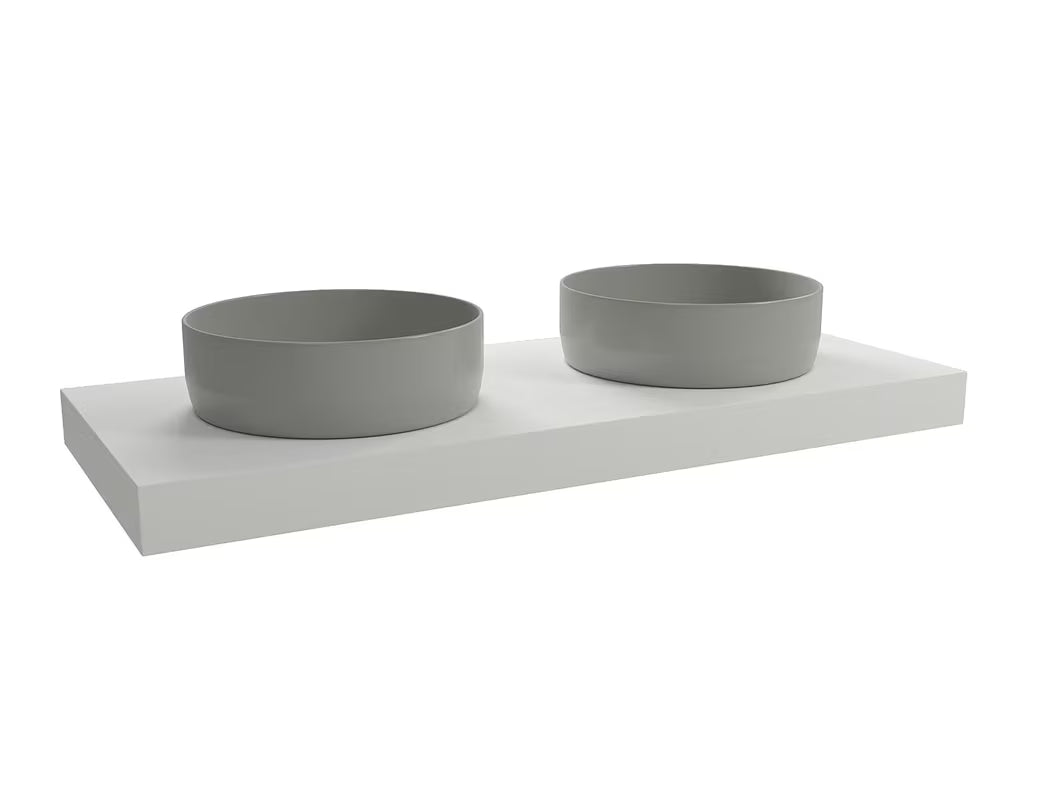 Biały matowy blat pod umywalkę nablatową wisząca Naturel Dolce