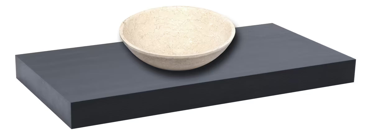 Czarna blat łazienkowy Naturel Dolce 90 x 50 x 8 cm bez wycięć pod pro syfon i baterię