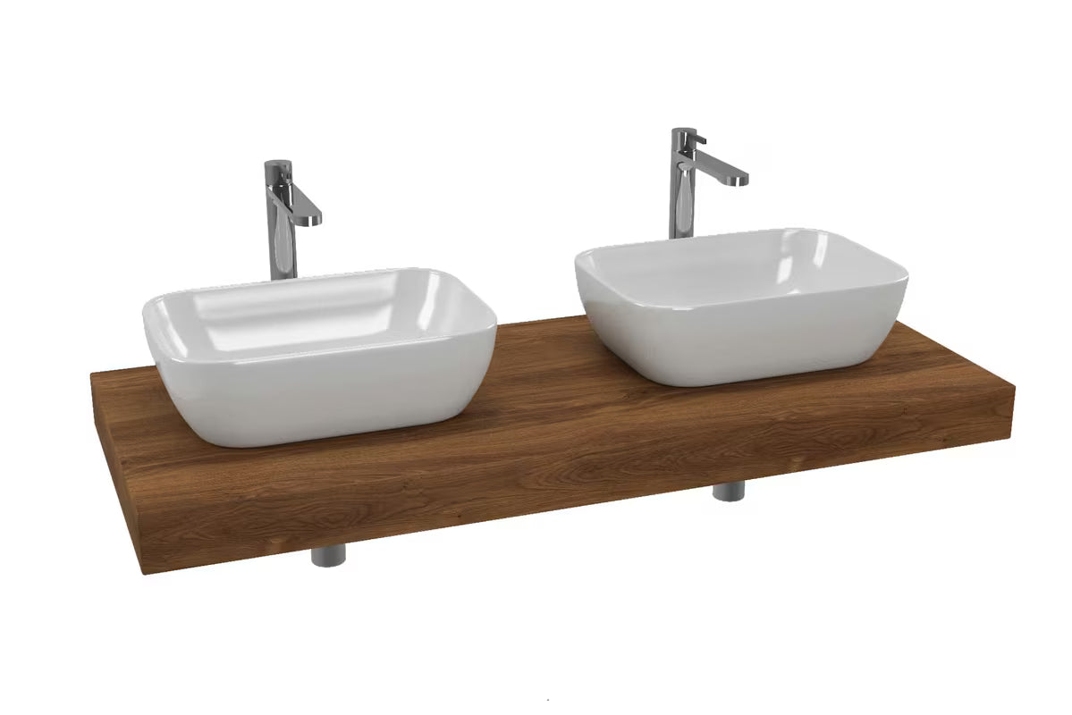 Zestaw mebli Łazienkowych Naturel Dolce z blatem 120x50 cm w dekorze dąb charleston pro dwie umywalki nablatowe