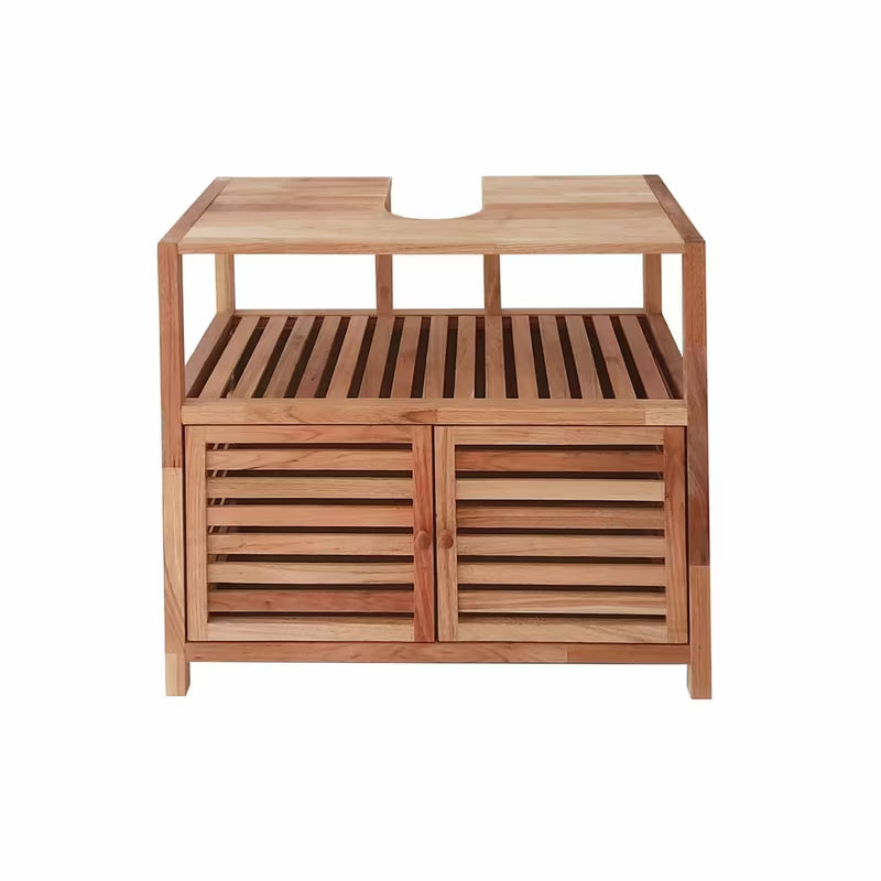 Stojący szafka pod umywalkę Naturel Home w dekorze orzecha, 67,5x35,5x63 cm, z matową powierzchnią