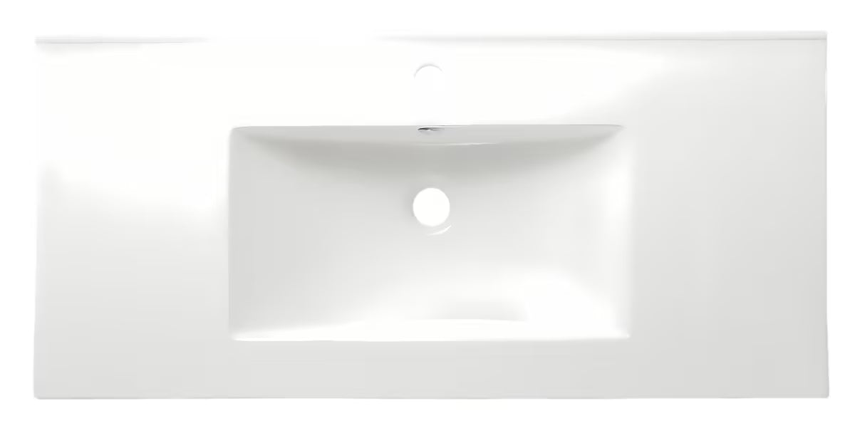 Biała ceramiczna umywalka meblowa Naturel Modena 101x46 cm z centralnym otworem na pro baterię
