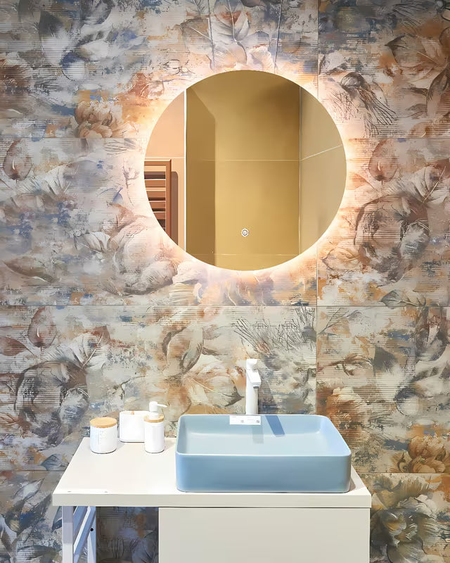 Okrągłe LUSTRO led Naturel Project 80x80 cm z matą przeciwmgielną i klasą szczelności IP44