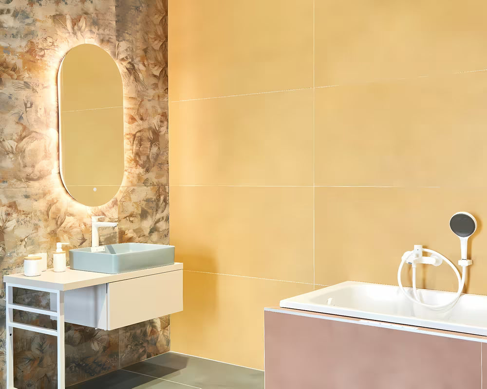 Owalne LUSTRO led Naturel Project 60x120 cm z sensorem z matą przeciwmgielną