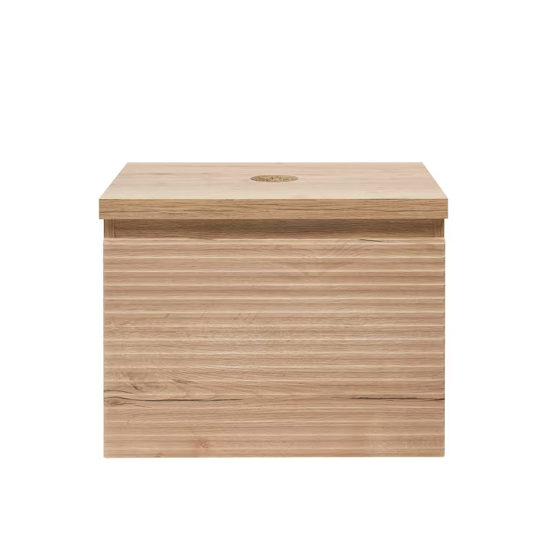 Wisząca szafka pod umywalkę Naturel Savona w dekorze dąb halifax mat z frezowanym frontem