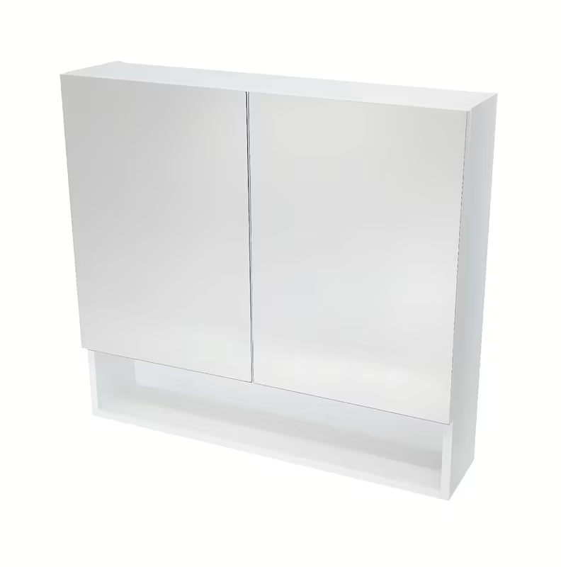 Szafka lustrzana Naturel Vario Dekor 75x68,6 cm w kolorze białym matowym ze szklanymi półkami