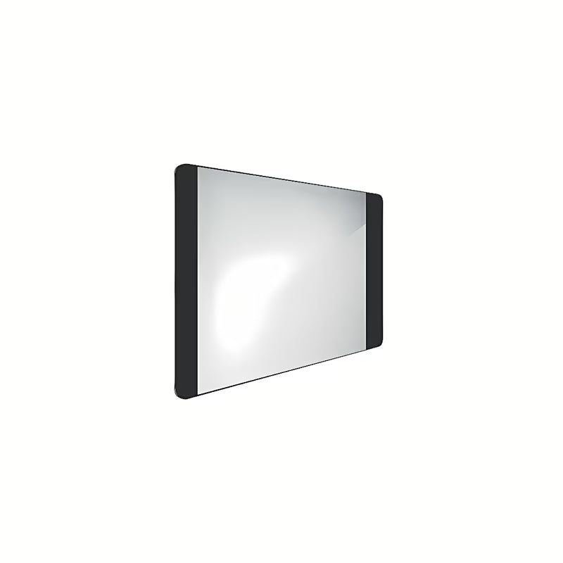 Czarne łazienkowe LUSTRO led Naturel 80x60 cm z pośrednim podświetleniem w matowej aluminiowej ramie