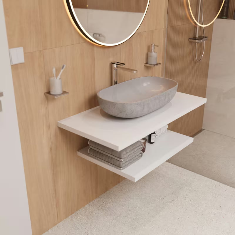 Okrągłe czarne LUSTRO led Naturel 80 cm z podświetleniem obwodowym do łazienki
