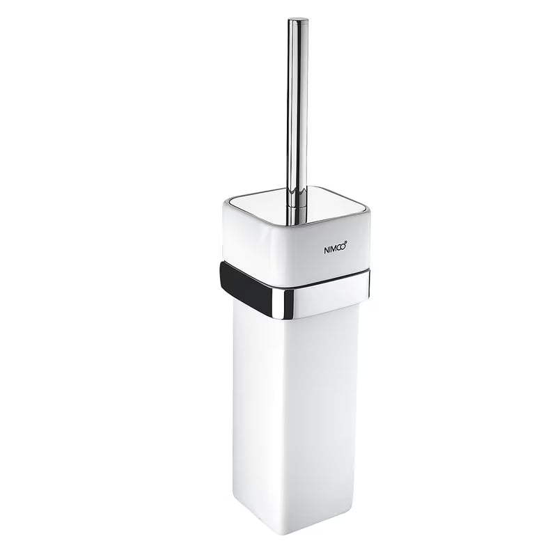 SZCZOTKA do Wc Nimco Kibo w wykończeniu chrom z ceramicznym pojemnikiem