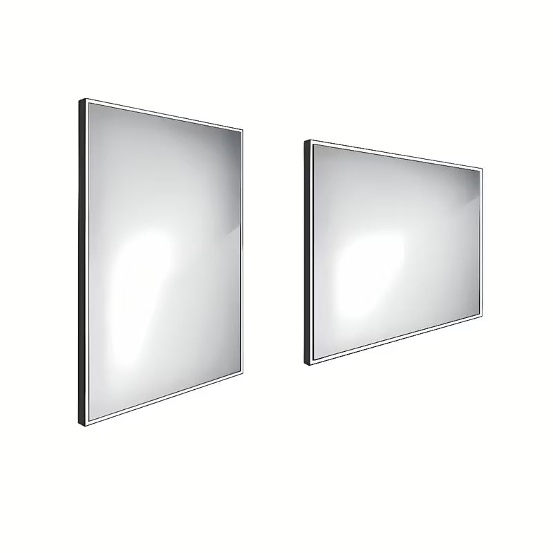 Nimco podświetlane LUSTRO led 60x80 cm w czarnym wykończeniu, z oświetleniem po obwodzie