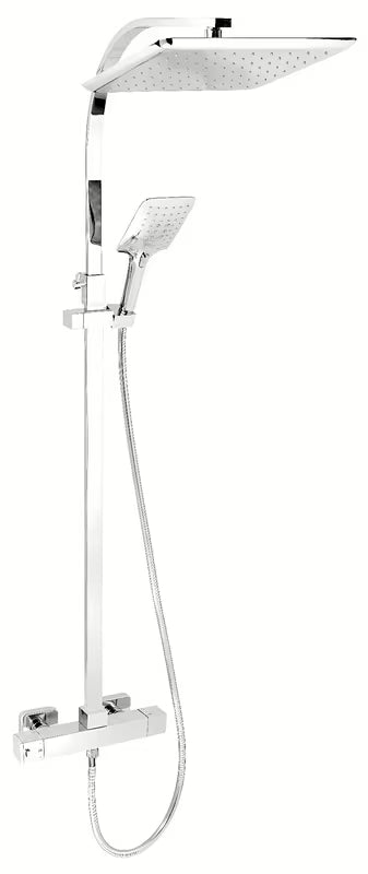 Novaservis Aquasave system prysznicowy w chromie z baterią termostatyczną, z deszczownicą 280x280 mm i słuchawką prysznicową.