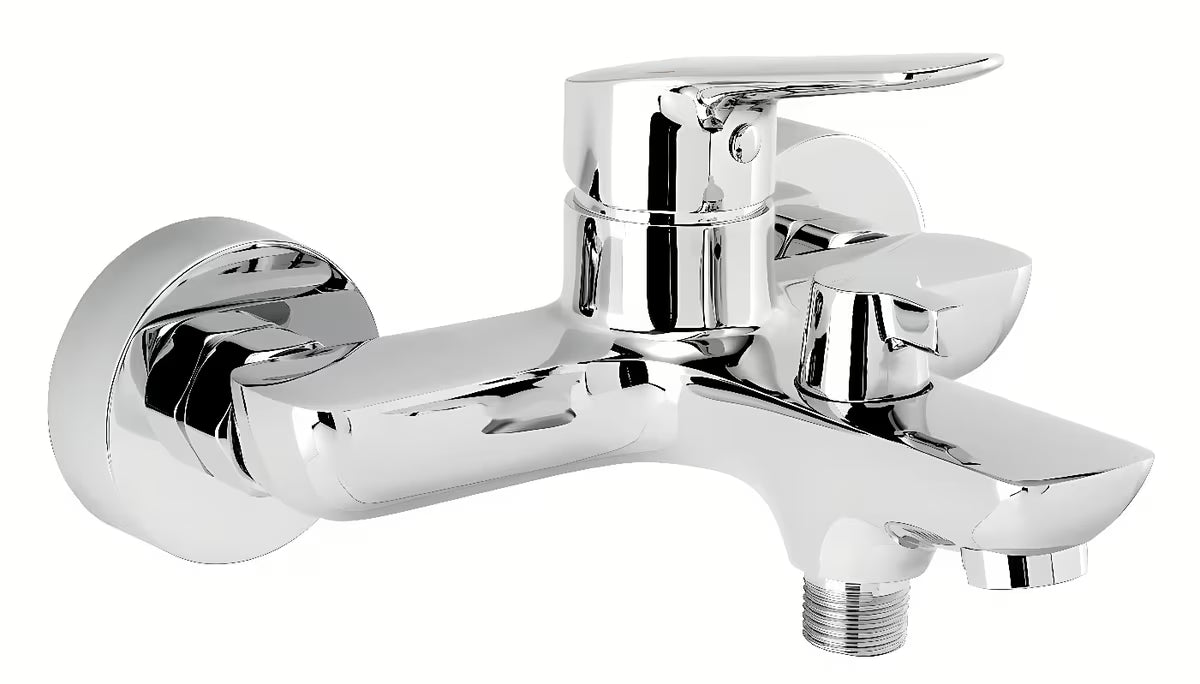 Ścienna jednouchwytowa bateria wannowa Novaservis Metalia 54 w błyszczącym chromie.