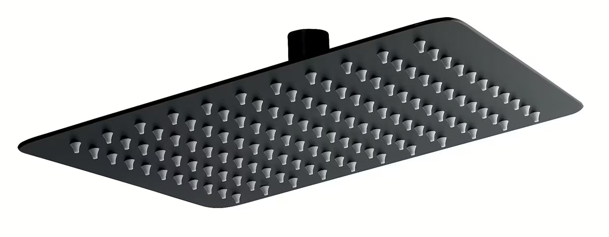 Matowoczarna kwadratowa deszczownica Novaservis 25x25 cm ze stali nierdzewnej z funkcją EasyClean.