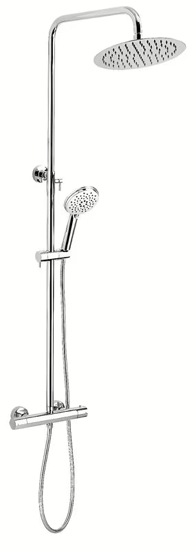Novaservis Titania Pure chromowy system prysznicowy z baterią termostatyczną i Slim Design z deszczownicą 250 mm.