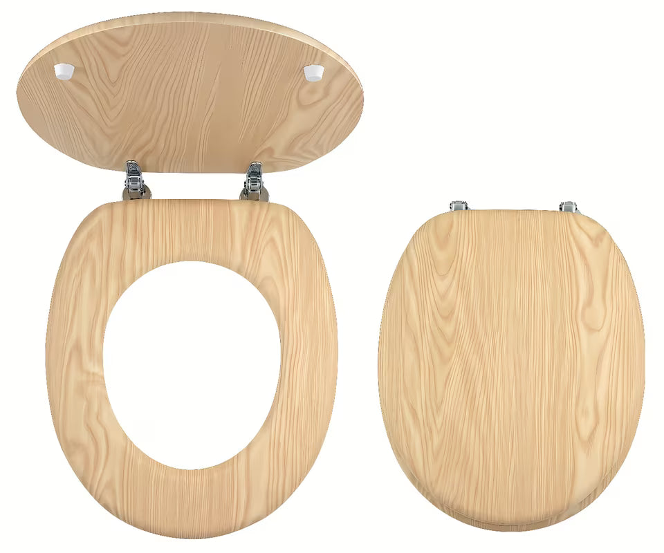 DESKA sedesowa Novaservis w dekorze jesionu z fornirowanego MDF z uchwytami z chromowanego mosiądzu