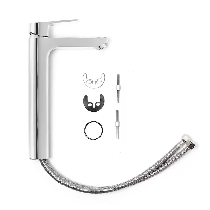 Optima Cube Way wysoka bateria umywalkowa w wykończeniu chrom z dźwignią