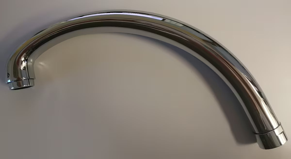 Chromowane ramię Optima Duela o minimalistycznym wzornictwie pro do zlewu lub umywalki.