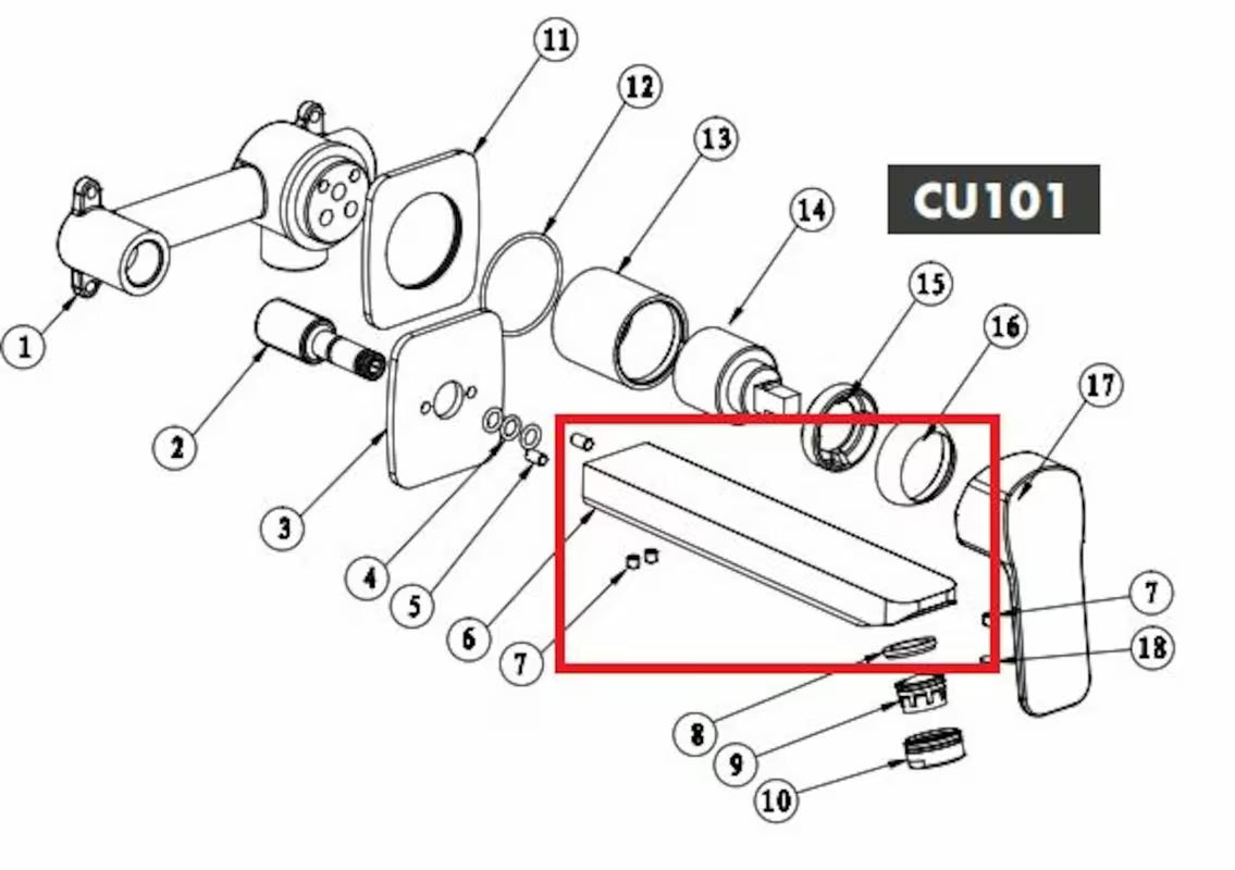 Część zamienna Optima NDCU1016 przeznaczony pro baterie łazienkowe Optima