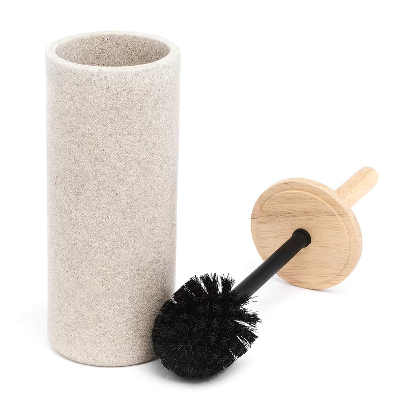 SZCZOTKA do Wc Optima Poly w odcieniu light-limestone z polyresinu i drewna