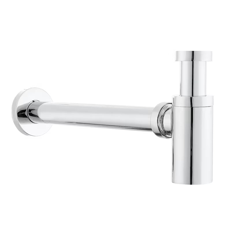 Chromowany designowy syfon umywalkowy Optima Chrome o średnicy 32 mm pro nowoczesnej łazienki.