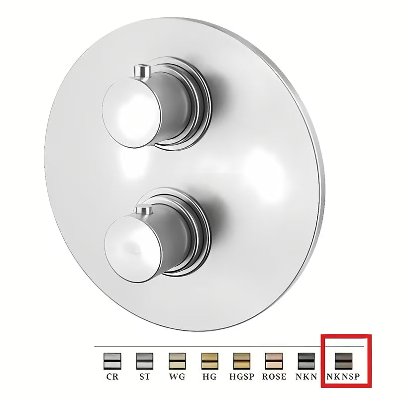 Podtynkowa termostatyczna bateria wannowa Paffoni Light w wykończeniu szczotkowany czarny nikiel
