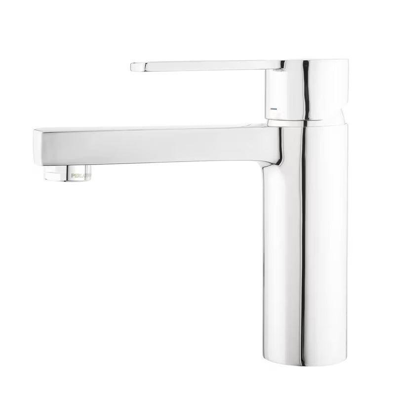 Chromowana bateria umywalkowa stojąca Paffoni Vallone z funkcją cold start bez odpływu