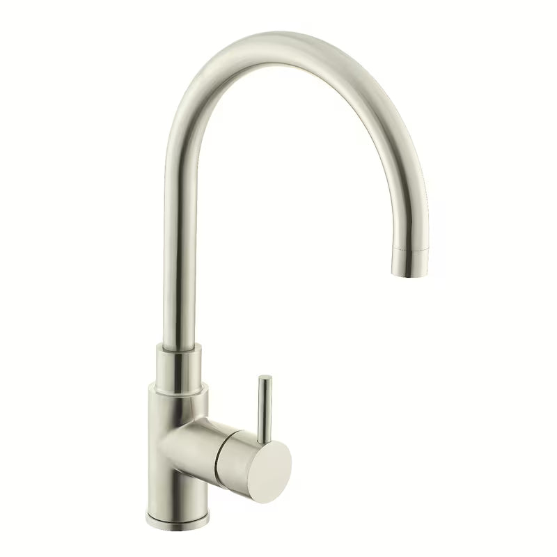 Paffoni Vallone stal nierdzewna bateria zlewozmywakowa Supersteel z obrotowym ramieniem
