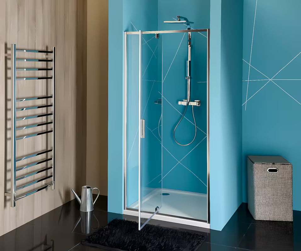 Drzwi prysznicowe Polysan Easy 76-90 cm w wykończeniu chrom połysk, z transparentnym szkłem bezpiecznym