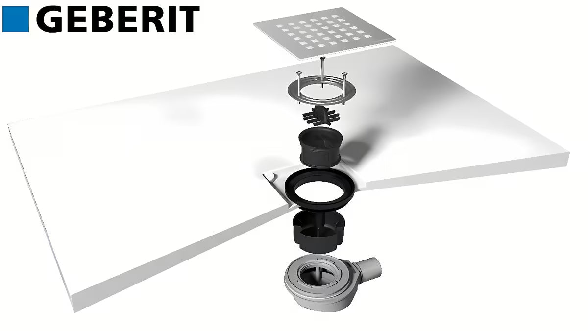 Polysan Flexia syfon do brodzika z czarną osłoną ze stali nierdzewnej pro otwór odpływowy 90 mm