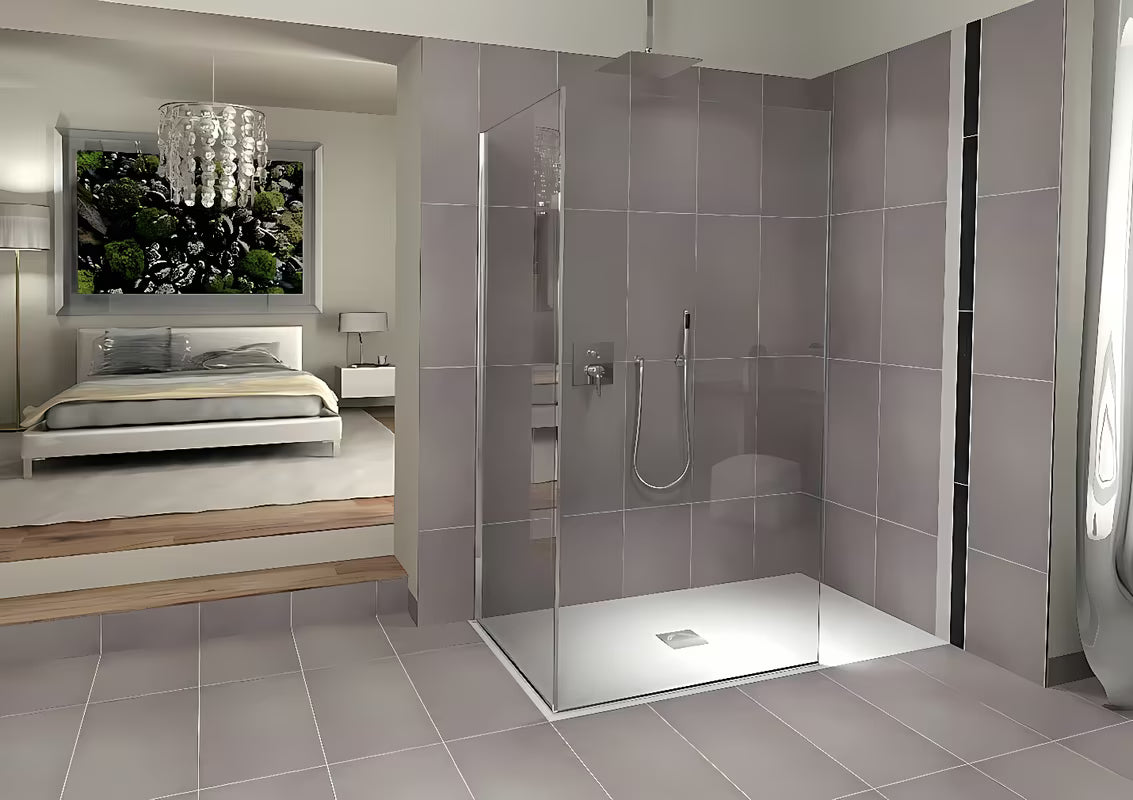 Biały brodzik prysznicowy prostokątny Polysan Flexia z lanego marmuru 120x100 cm.