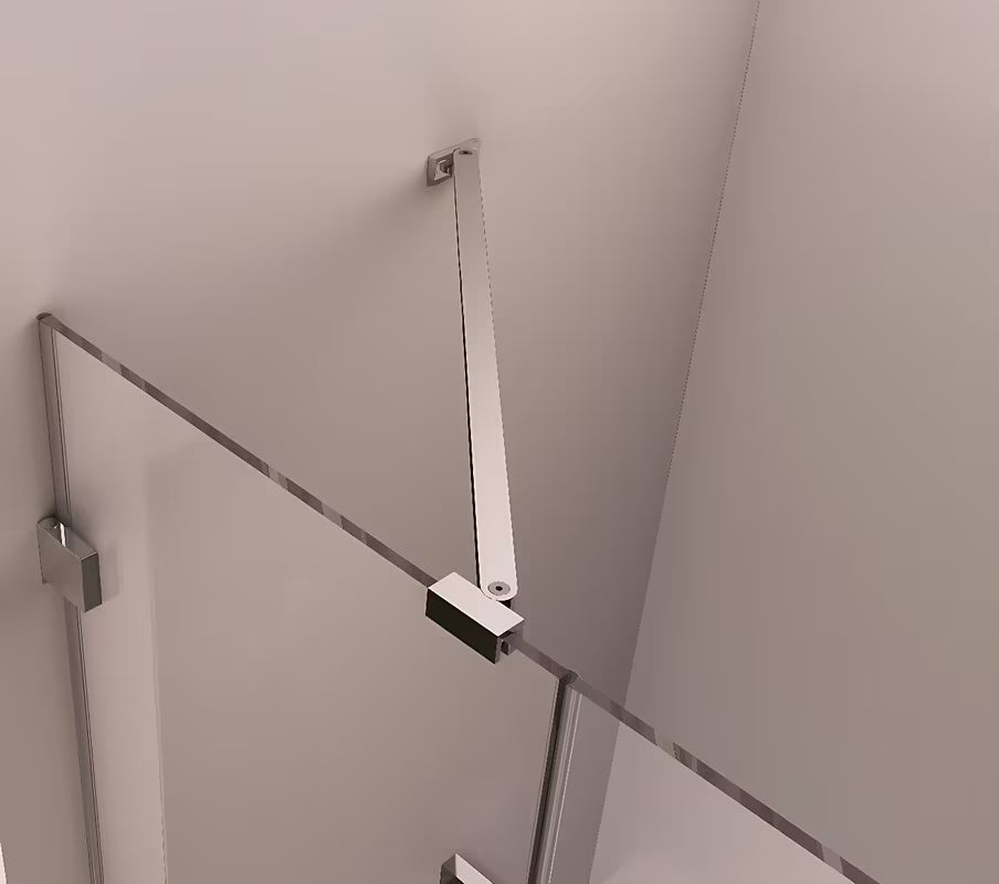 Polysan Fortis Edge ścianka boczna do drzwi prysznicowych 100 cm w błyszczącym chromie z przezroczystym szkłem