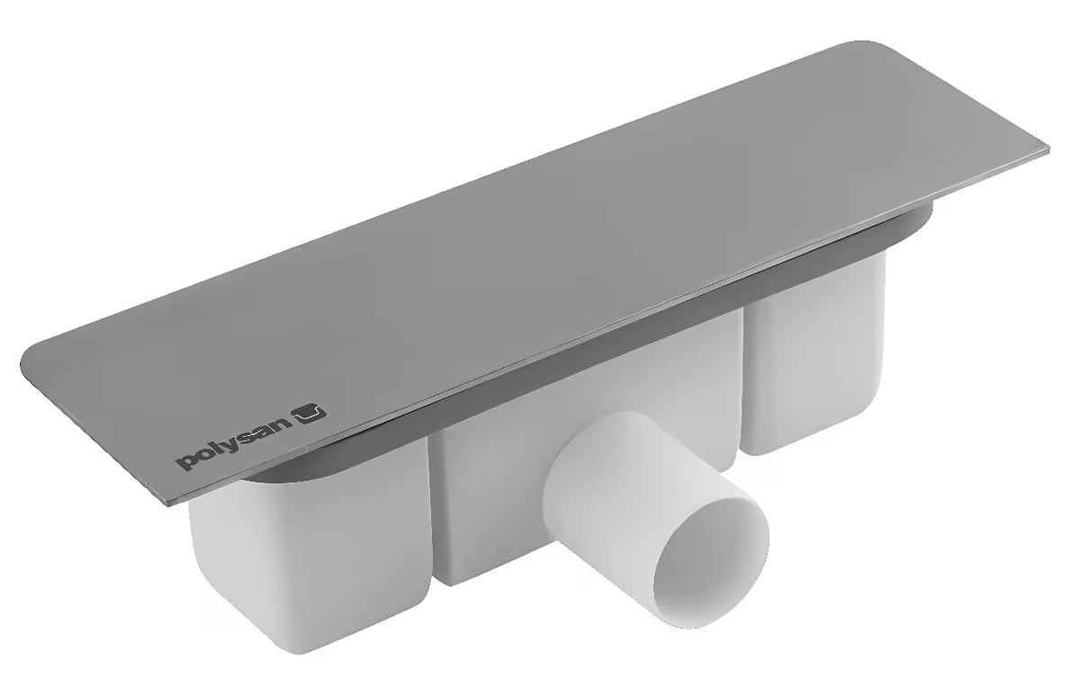 Polysan Kazuko Supersteel syfon do brodzika z matową osłoną ze stali nierdzewnej i odpływem 40 mm
