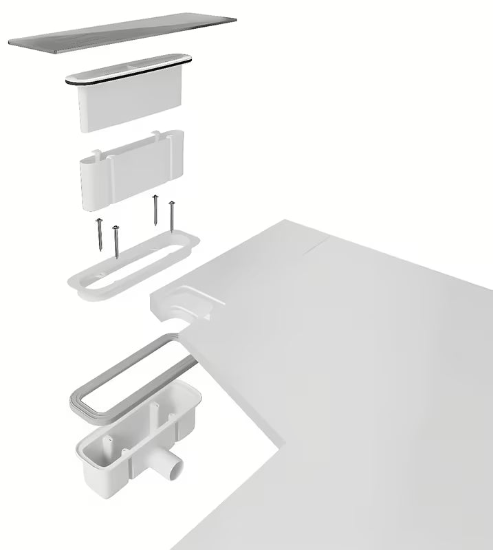 Polysan Kazuko syfon do brodzika z białą osłoną pro, otwór odpływowy 90 mm