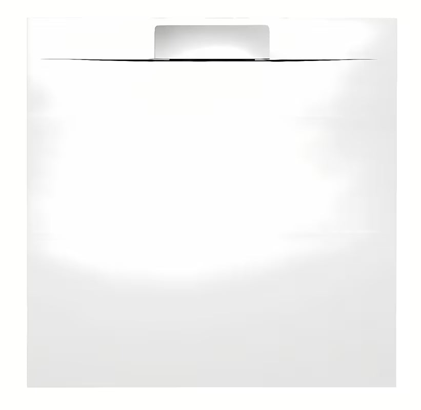 Biały kwadratowy brodzik prysznicowy Polysan Kazuko 90x90 cm z lanego marmuru o niskiej wysokości 3 cm.