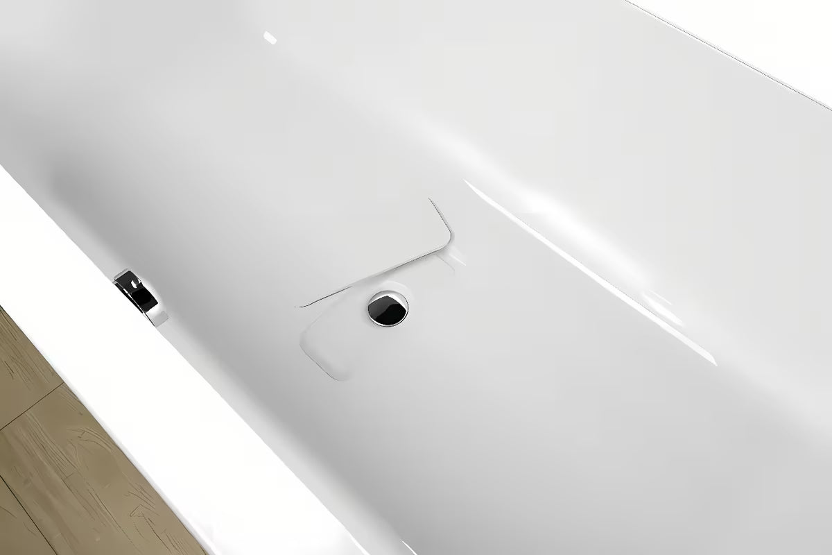 Prostokątna wanna akrylowa Polysan Marlene 170x80 cm z pokrywą odpływu, lewa i prawa