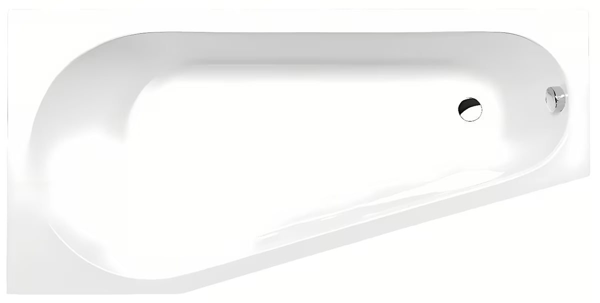 Polysan Projekta asymetryczna wanna akrylowa lewa 160x80 cm z gładką, nieporowatą powierzchnią