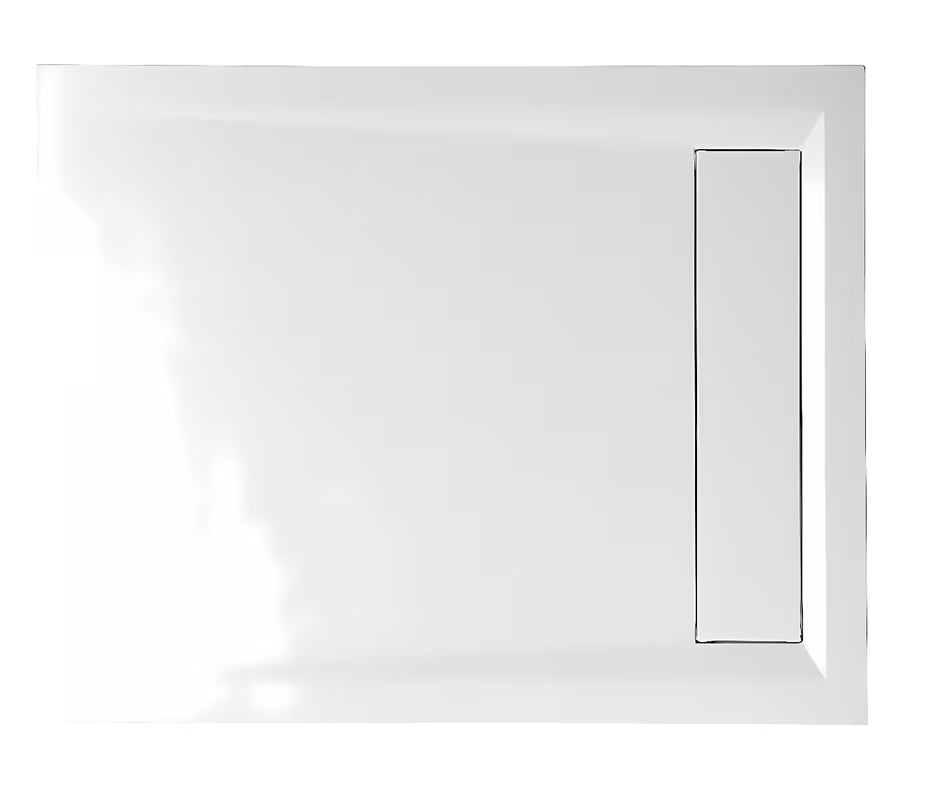 Biała brodzik prysznicowy prostokątny Polysan Varesa 100x80 cm z lanego marmuru