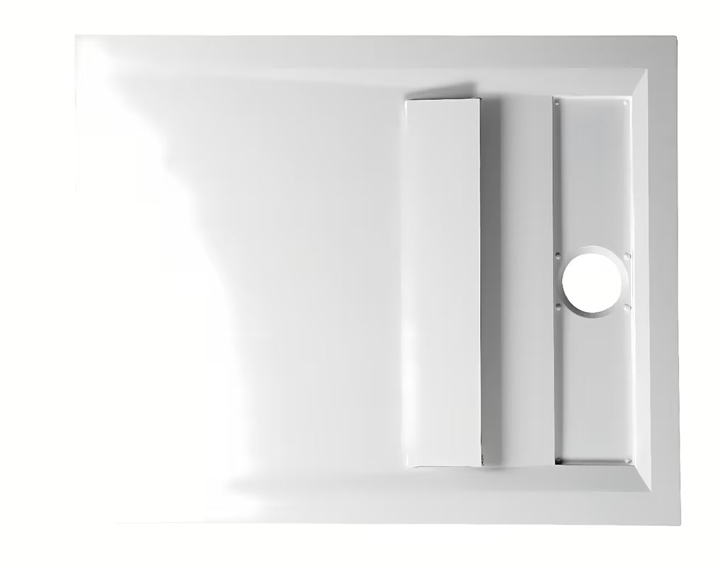 Biała brodzik prysznicowy prostokątny Polysan Varesa 100x80 cm z lanego marmuru