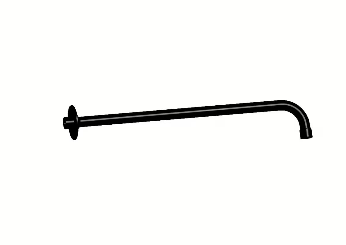 Ramię prysznicowe Rav Slezak ścienne w czarnym macie, długość 40 cm.