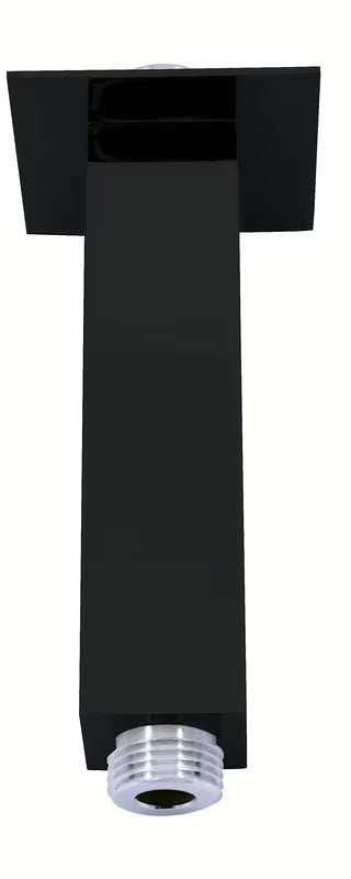 Czarny matowy sufitowy ramię prysznicowe Rav Slezak o kwadratowym designie, długość 12 cm.