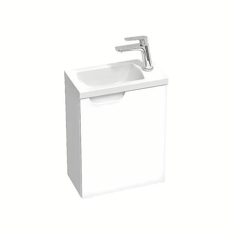 Prawa szafka łazienkowa pod mała umywalka Ravak Classic II 40 x 22 x 50 cm w białym połysku.