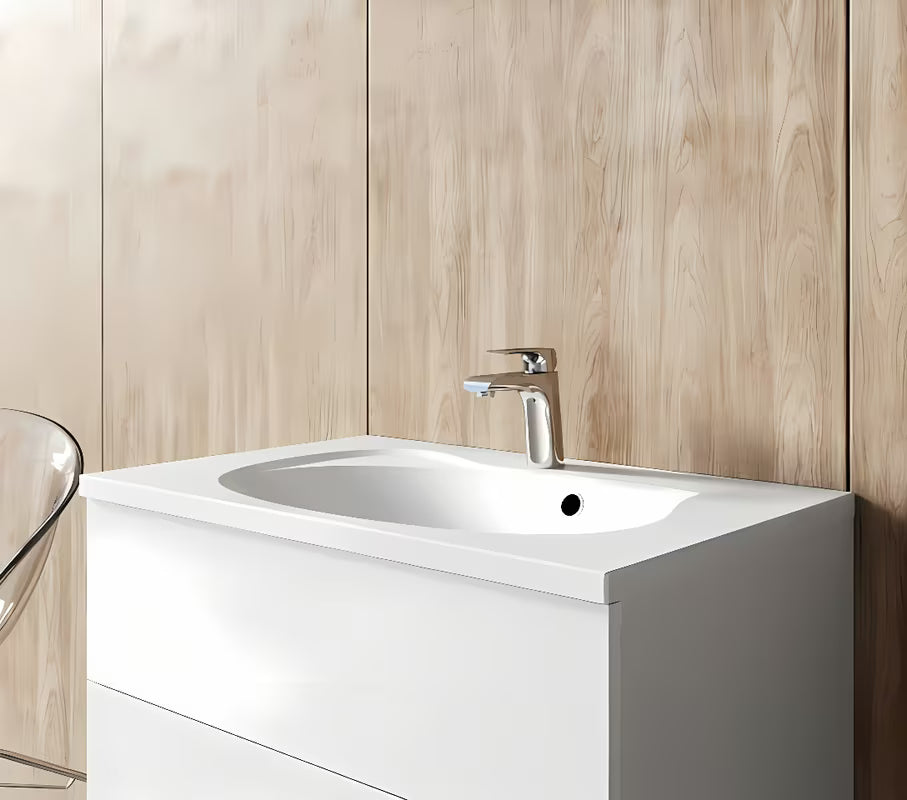 Stojąca bateria umywalkowa Ravak Flat w błyszczącym chromie bez odpływu
